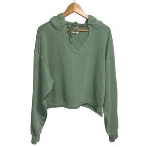 American Eagle oversized crop hoodie green women's‎ extra large